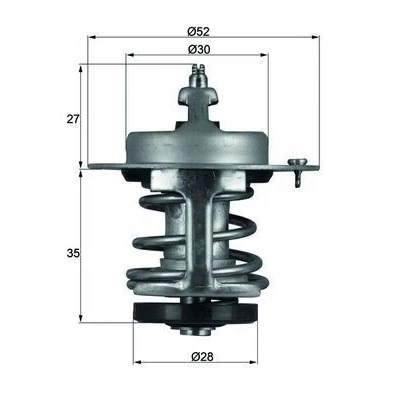 Imagem de MAHLE ORIGINAL TX 69 79 Termóstato, líquido de refrigeração 52 sem junta HONDA: Civic 6 Fastback, Stufenheck, V Hatchback