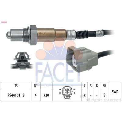 Imagem de FACET 10.8565 Sonda lambda com material de fixação aquecimento, plana, Rosca pré lubrificada