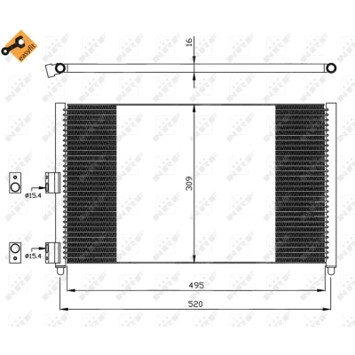 Imagem de NRF EASY FIT 35502 Condensador com retentor 15,4 Alumínio 495 FIAT: Punto II Hatchback