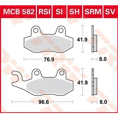 Imagem de TRW Sinter Maxi Scooter MCB582SRM Jogo de pastilhas para travão disco