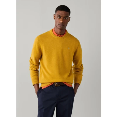 Imagem de Hackett London para homem. HM7000287 Camisola Lambswool amarela (L), Casual, Amarelo, Lã, Clássico, Manga comprida