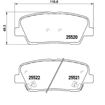 Imagem de BREMBO P 30 081 Jogo de pastilhas para travão disco com avisador sonoro desgaste acessórios KIA: Stinger Hatchback, HYUNDAI: Genesis I Coupe