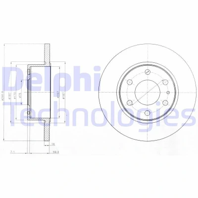 Imagem de DELPHI BG4165 Disco de travão 296 16 6 cheio oleado não tratado sem o rolamento da roda, anel sensor do ABS IVECO: Daily 4,