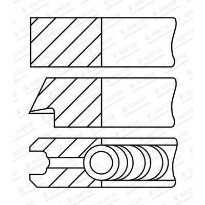 Imagem de GOETZE ENGINE 08 451500 00 Jogo de Anéis do Pistão 71 PEUGEOT: 208 I Hatchback