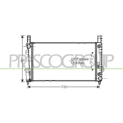 Imagem de PRASCO ME324R002 Radiador, arrefecimento do motor Alumínio 650 408 26 Aletas de refrigeração soldadas MERCEDES BENZ: Classe B