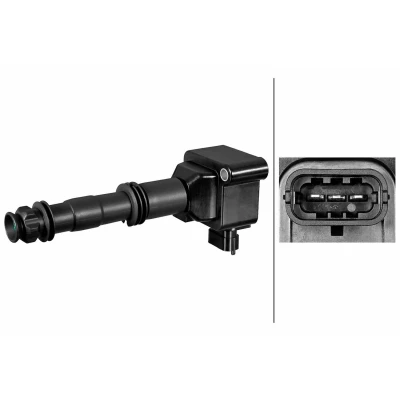 Imagem de HELLA 5DA 358 290 151 Bobina de ignição 3pólos 12V cavidade vela, Tipo ligação SAE