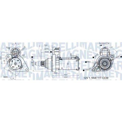 Imagem de MAGNETI MARELLI 063721533010 Motor de arranque 12 1,1 11 VOLKSWAGEN: GOLF 6, Passat B6 Sedan, CC, SEAT: Ibiza 4, Leon II Hatchback, 4 Sportcoupe