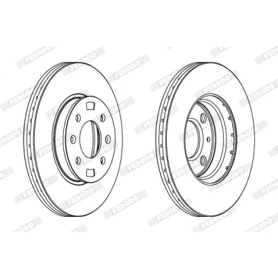 Imagem de FERODO PREMIER Coat+ disc DDF1603C Disco de travão 256 22 4 ventilado revestido sem parafusos HYUNDAI: i20 I Hatchback, II Hatchback