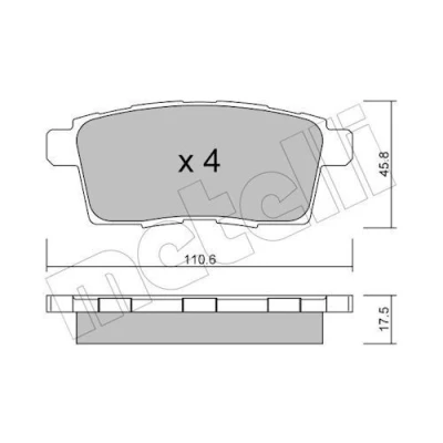 Imagem de METELLI 22 0873 0 Jogo de pastilhas para travão disco excl. contacto aviso desgaste MAZDA: CX 7