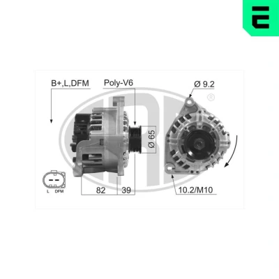Imagem de ERA 210076A Alternador 14V 120A AUDI: A4 B6 Sedan, B5 Avant, A6 C5 VOLKSWAGEN: Passat GP Variant, Variant