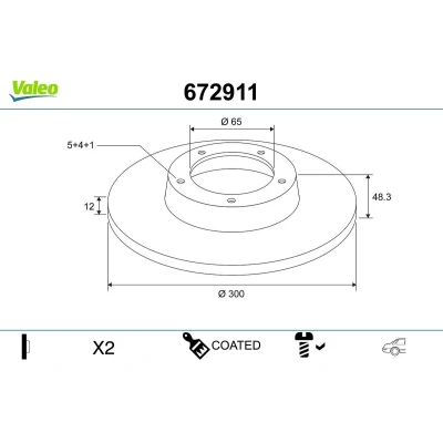 Imagem de VALEO Disco de travão VOLKSWAGEN: Golf 7, 7 Variant, Sharan II, AUDI: A3 Sportback, Sedan, TT Coupe, SEAT: Alhambra Tarraco 672911