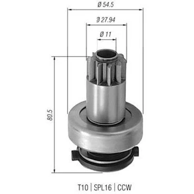 Imagem de MAGNETI MARELLI 940113020308 Pinhão, motor de arranque VOLKSWAGEN: Polo III Hatchback, SEAT: Ibiza 2