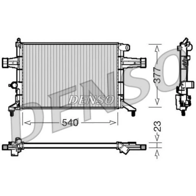 Imagem de DENSO DRM20082 Radiador, arrefecimento do motor Alumínio 540mm 377mm 23mm OPEL: Astra G Caravan, CC, Zafira A