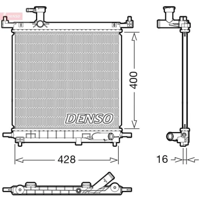 Imagem de DENSO DRM46072 Radiador, arrefecimento do motor 400 448 16