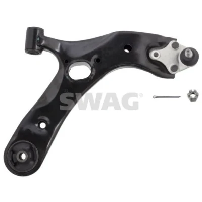 Imagem de SWAG 81 94 3057 Braço de suspensão com porca castelo Eixo dianteiro, lado direito, em baixo transversal Aço TOYOTA: Auris Hatchback