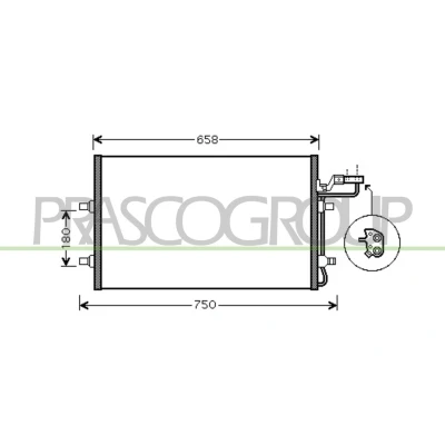 Imagem de PRASCO VV220C002 Condensador 14 Alumínio 658 R 134a VOLVO: C30, S40 II, V50