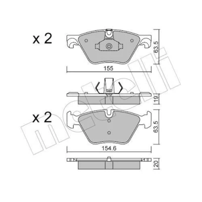 Imagem de METELLI 22 0917 0 Jogo de pastilhas para travão disco preparado indicador aviso desgaste BMW: 5 Touring, Sedan