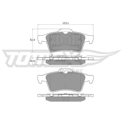 Imagem de TOMEX brakes TX 12 95 Jogo de pastilhas para travão disco Eixo traseiro sem acessórios RENAULT: MEGANE 2, LAGUNA 2 Grandtour,
