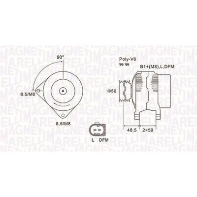 Imagem de MAGNETI MARELLI 063731644010 Alternador 14V 120A VOLKSWAGEN: Polo IV Hatchback, III V SKODA: Fabia I Hatchback