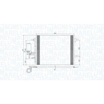 Imagem de MAGNETI MARELLI 350203789000 Condensador com secador 603x475x16 475mm 603mm 16mm VOLVO: V60 I