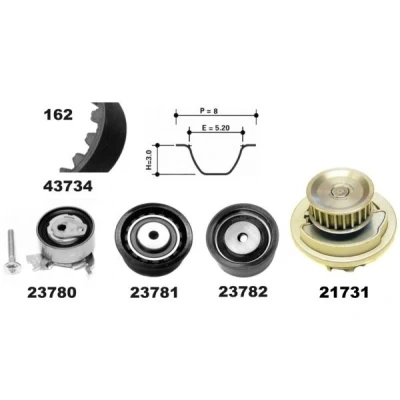 Imagem de MAPCO 41739/1 Bomba de Água + Kit Correia Distribuição 20mm OPEL: Astra G Sedan, Caravan, CC