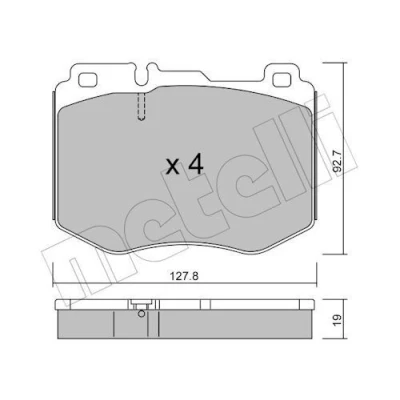Imagem de METELLI 22 1019 0 Jogo de pastilhas para travão disco preparado indicador aviso desgaste MERCEDES BENZ: Classe C T modell