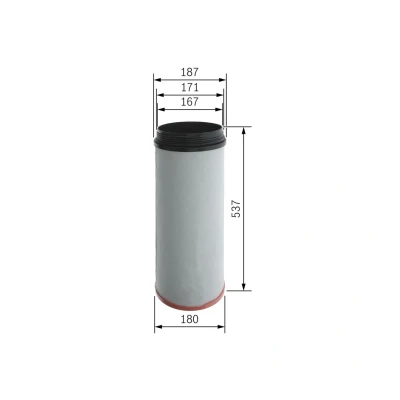 Imagem de BOSCH F 026 400 701 Filtro de ar 537mm 187mm Cartucho filtrante