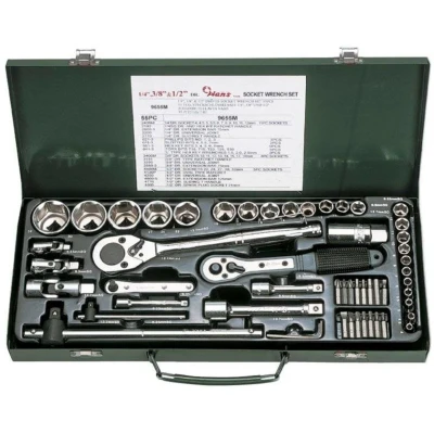 Imagem de HANS 9655M Conjunto de soquete Fenda em cruz (PH), Sextavado, Torx, 1/2, 1/4, 3/8 quadrado