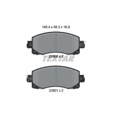 Imagem de TEXTAR 2280001 Jogo de pastilhas para travão disco com avisador sonoro desgaste SUBARU: Forester V