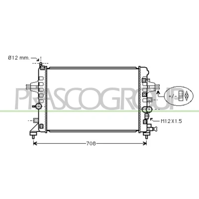 Imagem de PRASCO OP410R002 Radiador, arrefecimento do motor Alumínio 600 359 23 Aletas de refrigeração unidas mecanicamente OPEL: Astra H Caravan, Van