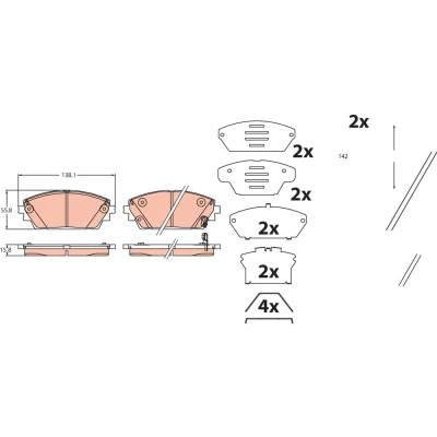 Imagem de TRW GDB2456 Jogo de pastilhas para travão disco com avisador sonoro desgaste acessórios MAZDA: 3 Hatchback