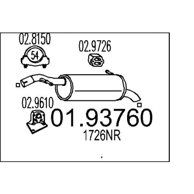 Imagem de MTS 01.93760 Panela de escape traseira 950 CITROËN: C3 I Hatchback