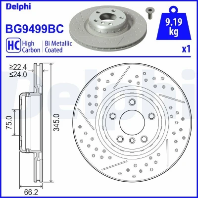 Imagem de DELPHI Disco de travão BMW: 2 Coupe, 3 Touring, Sedan BG9499BC Discos