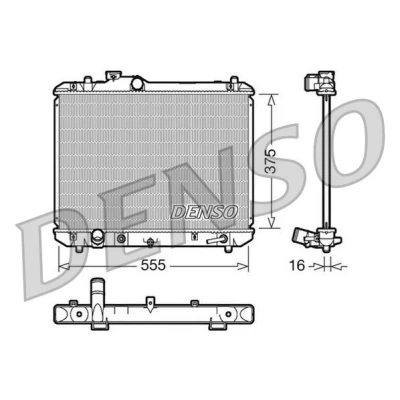 Imagem de DENSO DRM47007 Radiador, arrefecimento do motor Alumínio 375 555 16 SUZUKI: SWIFT 3