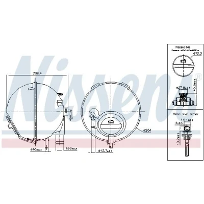 Imagem de NISSENS 996186 Depósito de Compensação Refrigerante 3,2 com capa MERCEDES BENZ: Vito Mixto