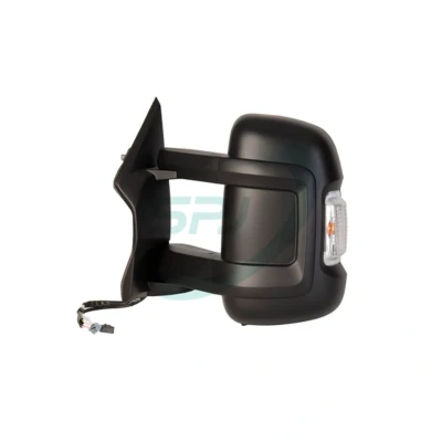 Imagem de espelho retrovisor Spj E 2349 esquerda granulado branco elétrico convexo, aquecível, com sensor de temeperatura, braço do tamanho médio par
