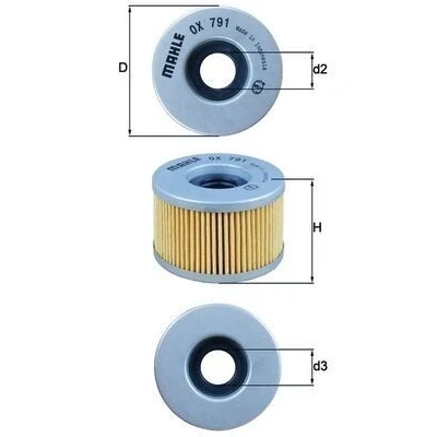 Imagem de MAHLE ORIGINAL OX 791 Filtro de óleo Cartucho filtrante