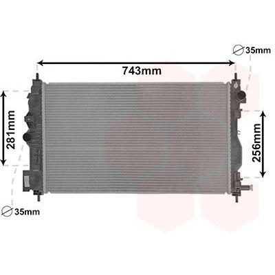 Imagem de VAN WEZEL 37002599 Radiador, arrefecimento do motor Alumínio 680 394 26 Aletas de refrigeração soldadas CHEVROLET: Cruze Sedan