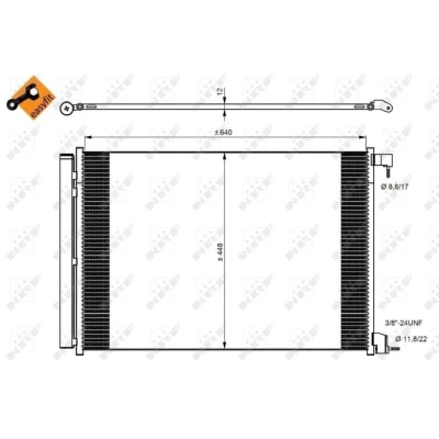 Imagem de NRF EASY FIT 350082 Condensador com juntas secador 11,8 8,6 Alumínio 640 MERCEDES BENZ: Classe C T modell, GLC SUV
