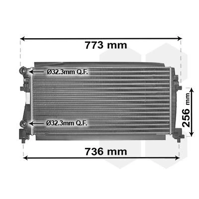 Imagem de VAN WEZEL 58002340 Radiador, arrefecimento do motor Alumínio 650 322 24 *** IR PLUS com acessórios Aletas de refrigeração unidas mecanicamente