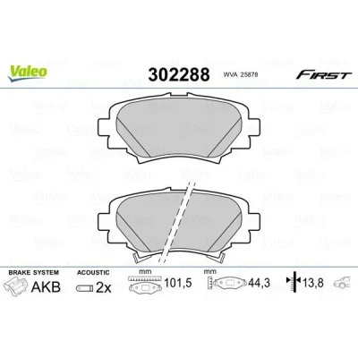 Imagem de VALEO 302288 Jogo de pastilhas para travão disco Eixo traseiro incl. contacto aviso desgaste sem chapa anti ruído MAZDA: 3 Sedan, Hatchback