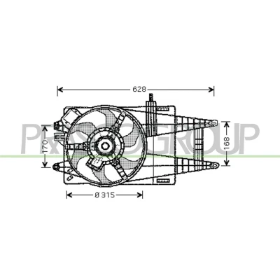 Imagem de PRASCO FT133F005 Ventilador de Radiador 315 12 110 FIAT: Punto II Hatchback