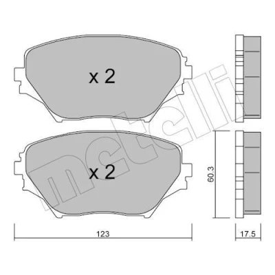 Imagem de METELLI 22 0430 0 Jogo de pastilhas para travão disco excl. contacto aviso desgaste TOYOTA: RAV4 II SUV