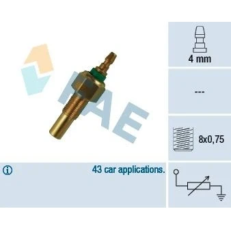Imagem de FAE 32170 Sensor da Temperatura do Líquido de Refrigeração MAZDA: RX 7 II Coupe, 323 III Hatchback