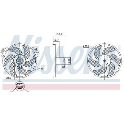 Imagem de NISSENS 850084 Ventilador de Radiador 301 12 80 sem regulador integrado RENAULT: Clio 4, Lodgy, DACIA: Duster II, LOGAN MCV 2, Lodgy