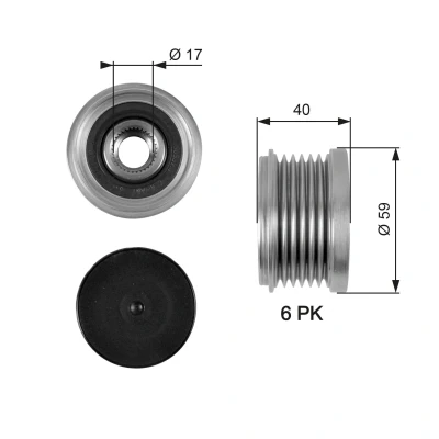 Imagem de Roda livre do alternador GATES OAP7097