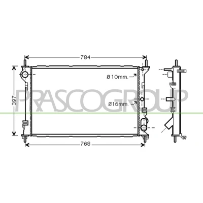 Imagem de PRASCO FD930R003 Radiador, arrefecimento do motor Alumínio 701mm 396mm 34mm Aletas de refrigeração unidas mecanicamente FORD: Transit Connect Mk1 Van