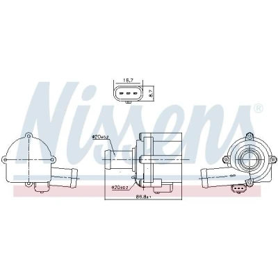 Imagem de NISSENS 832152 Bomba de água Plástico elétrico AUDI: Q7, A4 B9 Avant