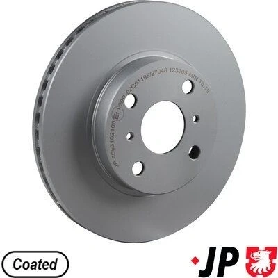 Imagem de JP GROUP 4863102100 Disco de travão Eixo dianteiro 255 22 4 ventilado revestido TOYOTA: Yaris II Hatchback, III Hatchback