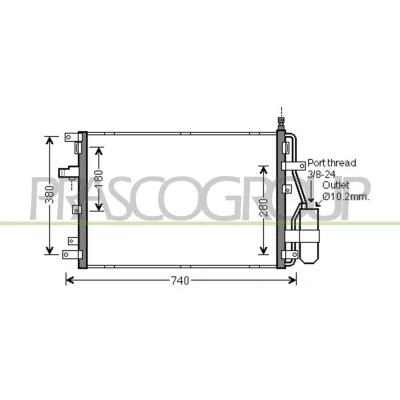 Imagem de PRASCO VV710C002 Condensador com secador 14 10 Alumínio 630 R 134a VOLVO: XC90 I